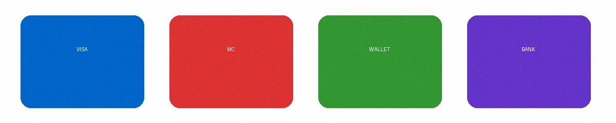 支持的支付方式图标包括信用卡借记卡电子钱包等